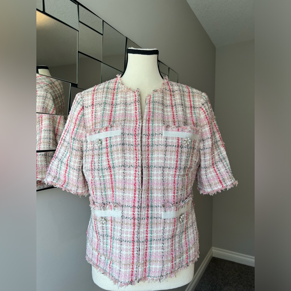 NWT LK BENNETT Tweed Short-Sleeve Jacket